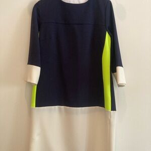 Elegant Navy and Neon Dress